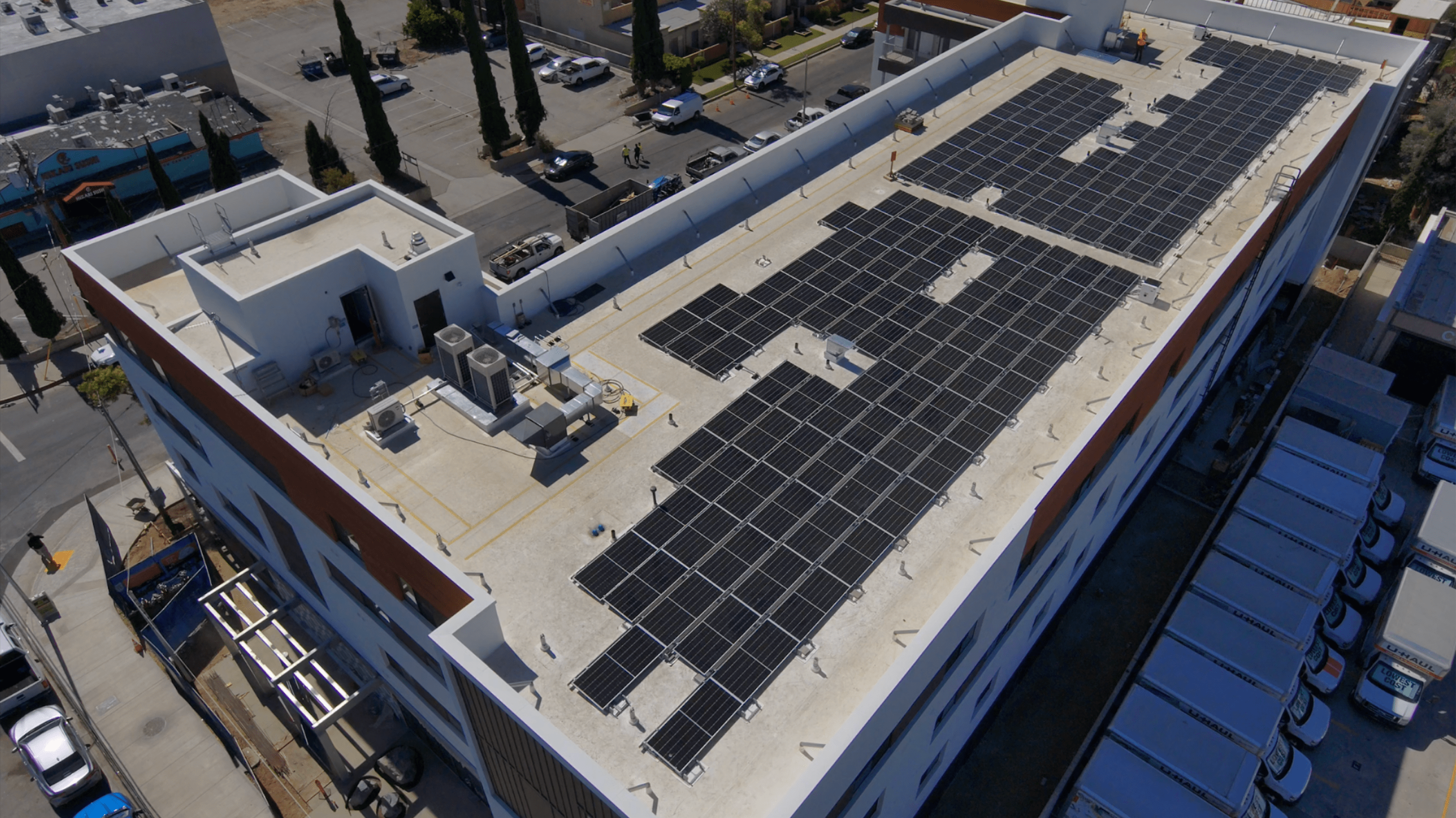 birds eye view on residential neigborhood image